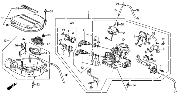 1989 Honda Civic 5 Door ** (WAGOVAN) KA 5MT Throttle Body Diagram