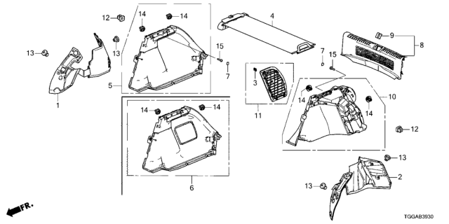 2021 Honda Civic Trunk Side Lining Diagram