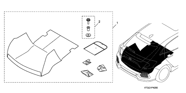 2020 Honda Civic 5 Door LX (HONDA SENSING) KA CVT Cargo Liner Diagram