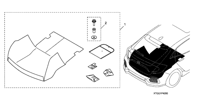 2018 Honda Civic Hardware Kit Diagram for 08P42-TGG-100R1