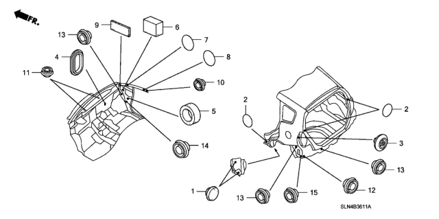 2008 Honda Fit Grommet (Rear) Diagram