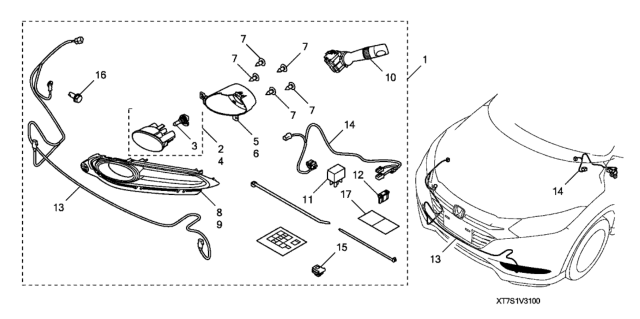 2016 Honda HR-V Foglights Diagram