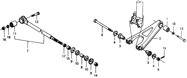 1978 Honda Civic Rear Lower Arm - Radius Rod Diagram