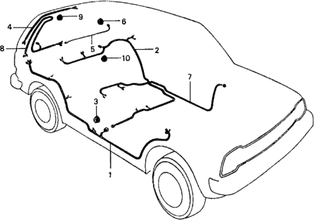 1979 Honda Civic Wire Harness A, RR. Diagram for 32108-663-010