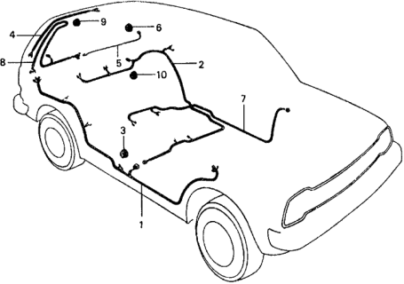 1979 Honda Civic Wire Harness B, RR. Diagram for 32109-663-010