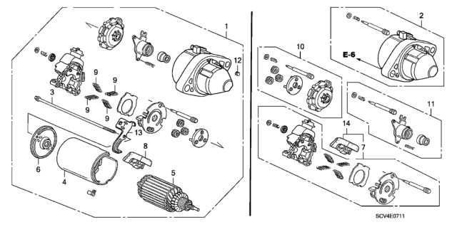 2005 Honda Element Starter Motor (Mitsuba) Diagram