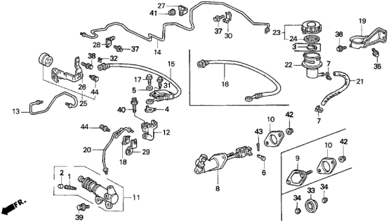 1994 Honda Prelude Pipe, Clutch Diagram for 46970-SM4-020