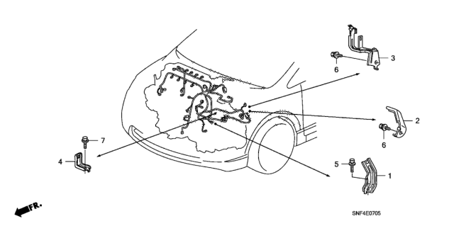 2011 Honda Civic Engine Wire Harness Stay Diagram