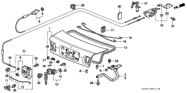 1996 Honda Civic Trunk Lid Diagram