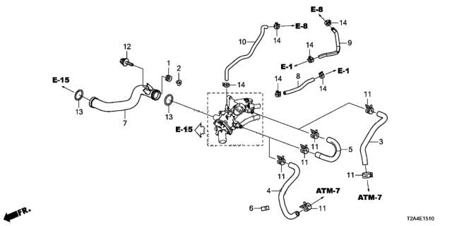 2014 Honda Accord Water Hose (L4) Diagram