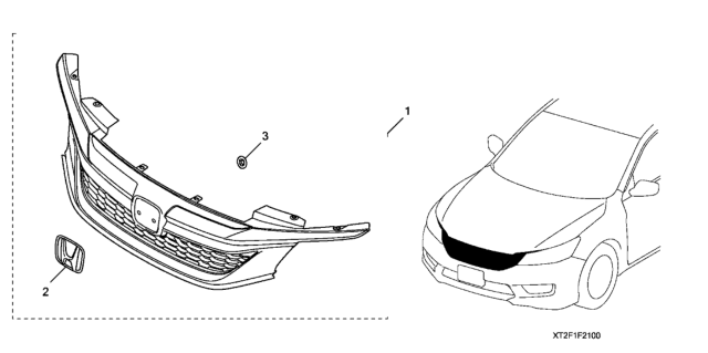 2016 Honda Accord Front Grille Trim Diagram