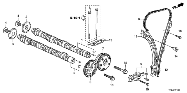 2013 Honda Civic Camshaft - Cam Chain (2.4L) Diagram