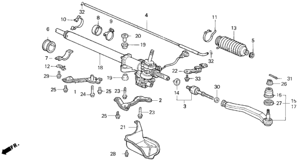 1994 Honda Prelude P.S. Gear Box Diagram