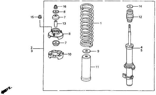 1992 Honda Accord Front Shock Absorber Diagram