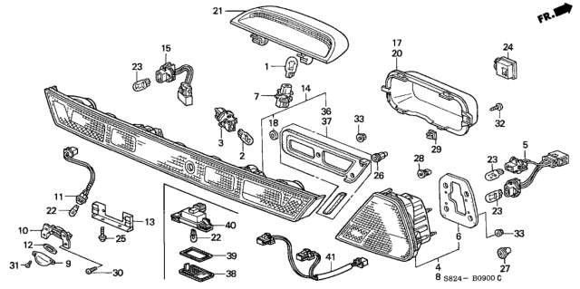 2001 Honda Accord Lens Diagram for 34101-S82-A11