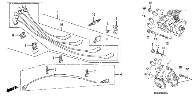 1988 Honda Accord Spark Plug (Bpr6Es-11) (Ngk) Diagram for 98079-56145