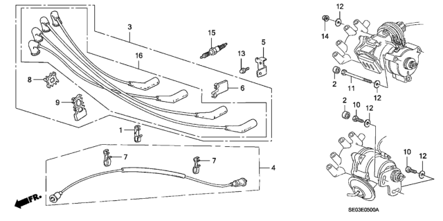 1987 Honda Accord Clamp, Ignition Wire Diagram for 32777-PA0-010