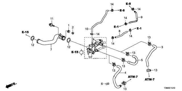 2017 Honda Accord Water Hose (L4) Diagram