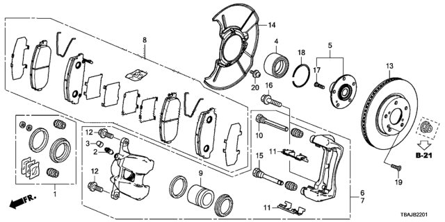 2019 Honda Civic Front Brake Diagram