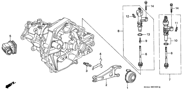 2000 Honda Civic MT Clutch Release Diagram