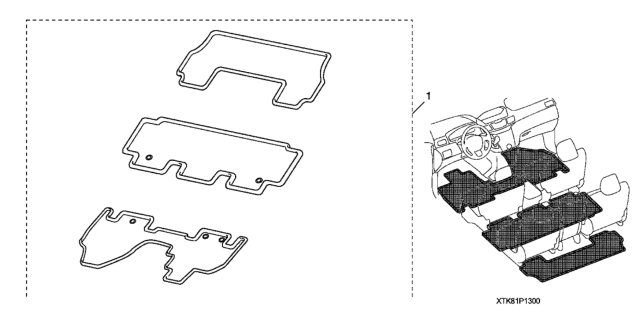 2016 Honda Odyssey All Season Floor Mats Diagram