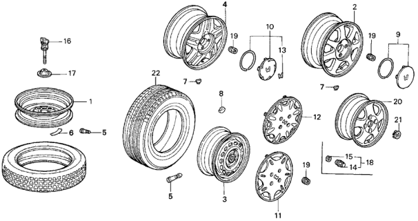 1996 Honda Accord Disk, Aluminum Wheel (15X5 1/2 Jj) Diagram for 42700-SV2-A01