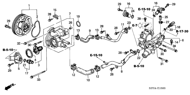 2006 Honda Insight Water Pump - Sensor Diagram