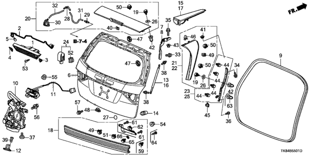 2017 Honda Odyssey Tailgate (Power) Diagram