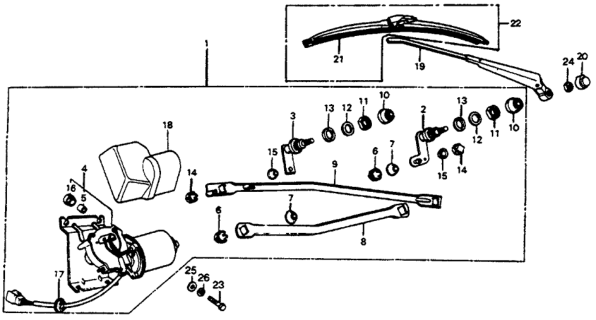 1975 Honda Civic Arm, Windshield Wiper Diagram for 38460-634-672