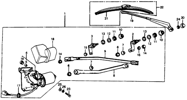 1975 Honda Civic Cover, Arm Diagram for 38461-659-000