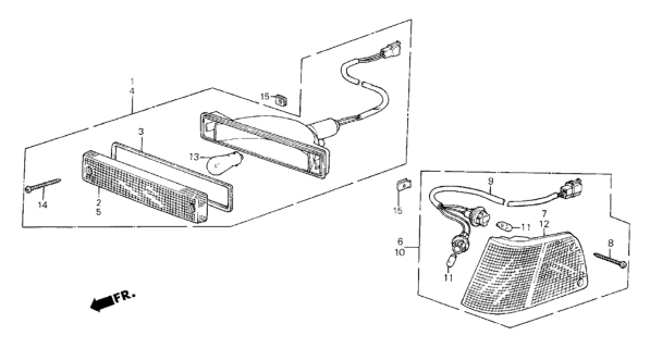 1984 Honda CRX Lamp, Right Front Marker Diagram for 34300-SB2-674