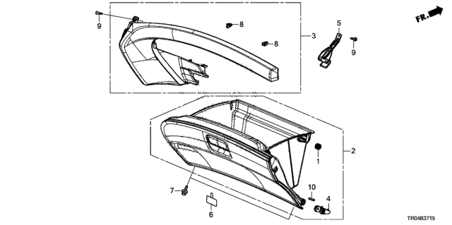 2012 Honda Civic Instrument Panel Garnish (Passenger Side) Diagram