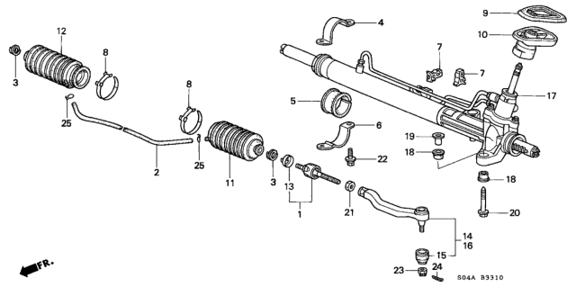 1998 Honda Civic Rack, Power Steering Diagram for 53601-S04-A53