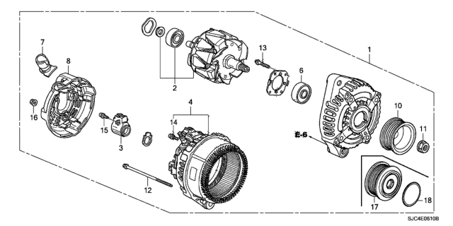 2008 Honda Ridgeline Alternator Assembly (Reman) Diagram for 06311-RJA-505RM