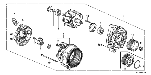 2010 Honda Ridgeline Alternator (Denso) Diagram