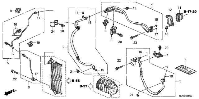 2011 Honda Element Clamp, Suction Pipe Diagram for 80361-SCV-A00