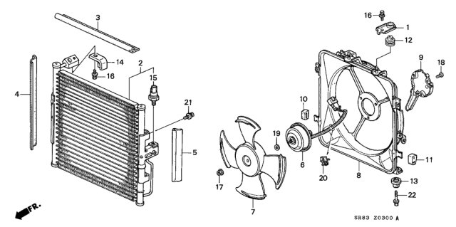 1995 Honda Civic A/C Condenser Diagram