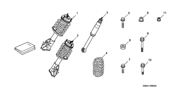 2010 Honda Civic 4 Door EX-L KA 5AT Suspension Kit Diagram
