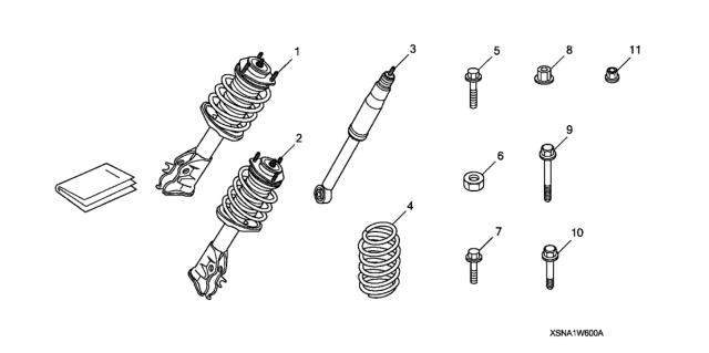 2011 Honda Civic Damper Assy., FR. L Diagram for 08W60-SNA-1M0B1