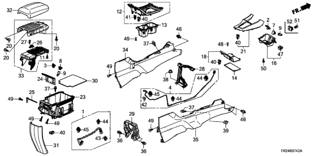 2015 Honda Civic 4 Door MX (HYBRID NV LE HS) KA CVT Console Diagram