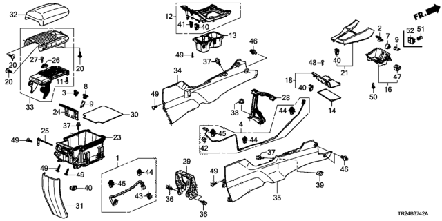 2013 Honda Civic Top Coat Assembly, Armrest (Sienna Beige) Diagram for 83450-TR2-G01ZC