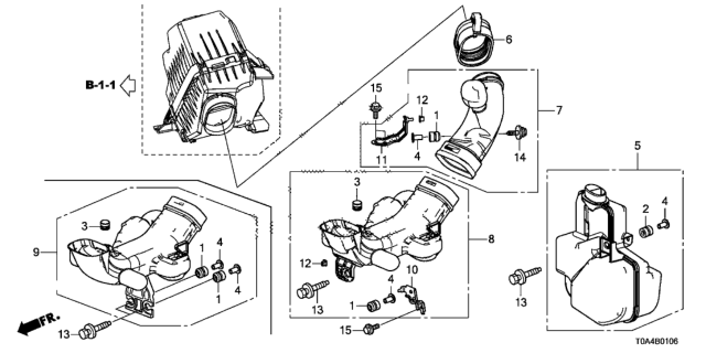 2015 Honda CR-V Conn Tube,Air/C Diagram for 17251-5LA-A00