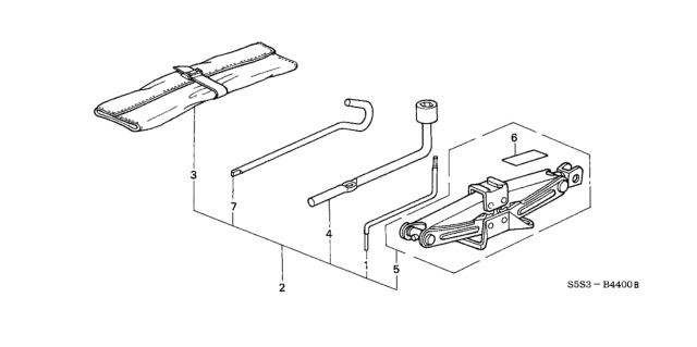 2003 Honda Civic Tools - Jack Diagram