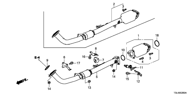 2015 Honda Accord Converter Diagram for 18150-5A2-A10