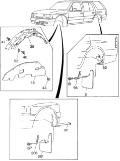 1994 Honda Passport Inner Front Fender Mud Guard Diagram