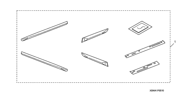 2010 Honda CR-V 5 Door LX (2WD) KA 5AT Body Side Molding Diagram