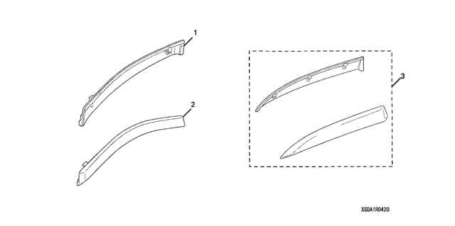 2006 Honda Accord Hybrid Visor Set, Door Diagram for 08R04-SDA-102