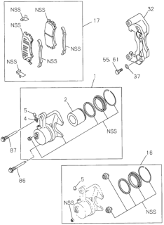 1995 Honda Passport Front Disk Brake Caliper Diagram 2