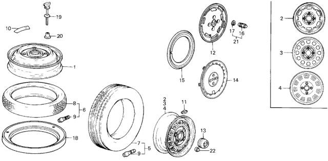 1986 Honda Civic Wheel - Tire Diagram