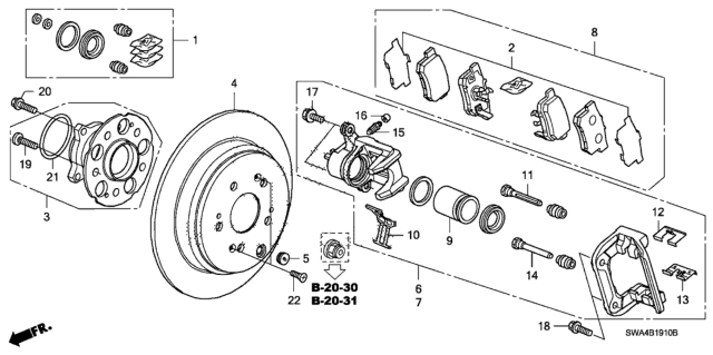 2010 Honda CR-V Rear Brake Diagram